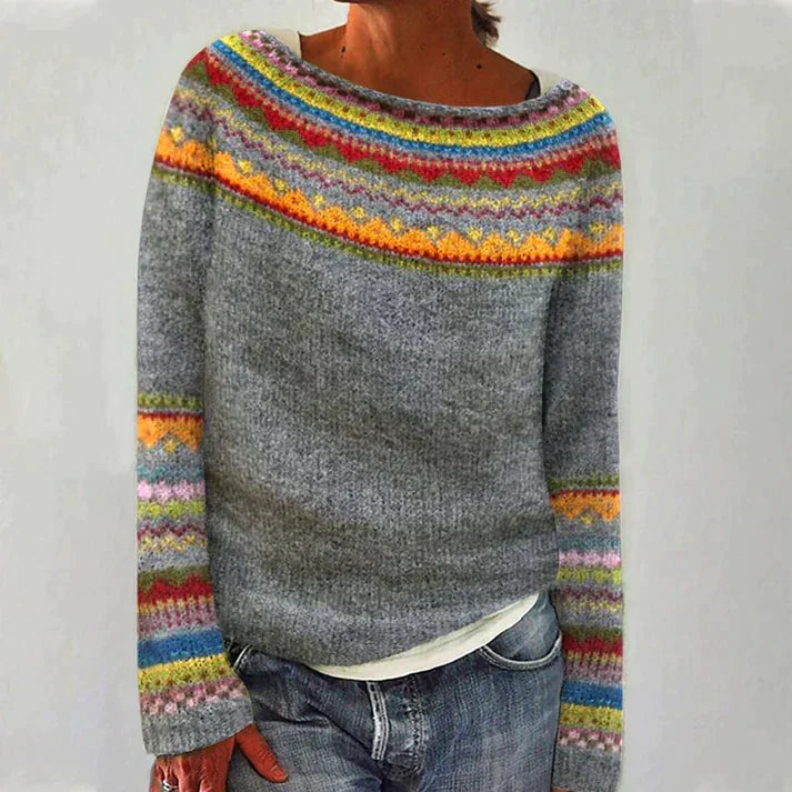 Damski Sweter Z Wzorem | Kolorowe Detale