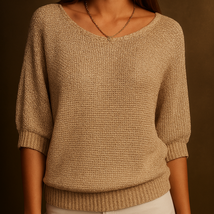 Kobiety Sweter Z Rękawem Trzy Czwarte | Luźny Krój