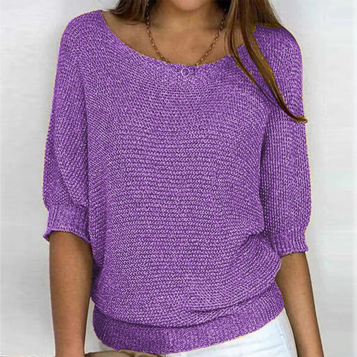 Kobiety Sweter Z Rękawem Trzy Czwarte | Luźny Krój