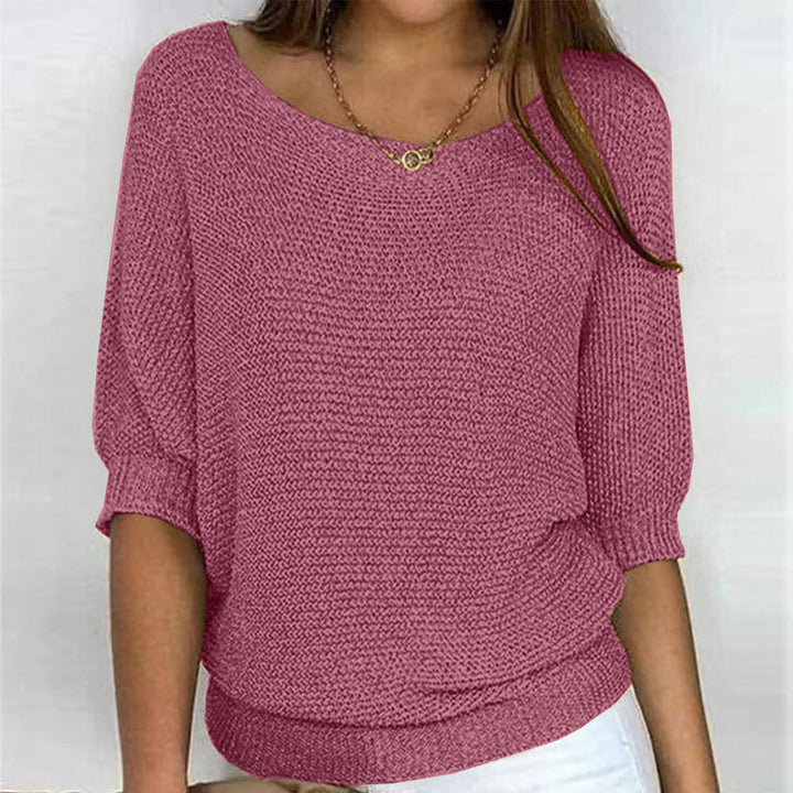 Kobiety Sweter Z Rękawem Trzy Czwarte | Luźny Krój