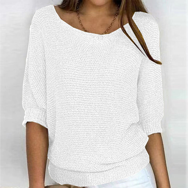 Kobiety Sweter Z Rękawem Trzy Czwarte | Luźny Krój