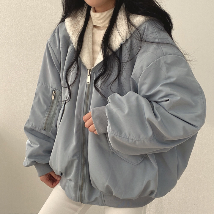 Damska Dwustronna Kurtka | Oversize Zimowa