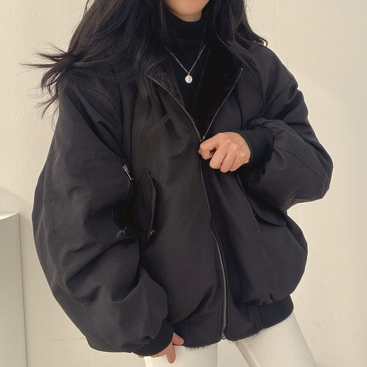 Damska Dwustronna Kurtka | Oversize Zimowa
