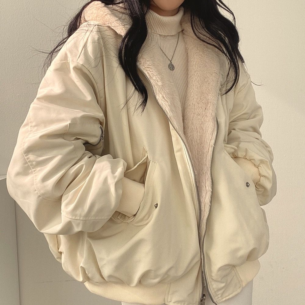Damska Dwustronna Kurtka | Oversize Zimowa