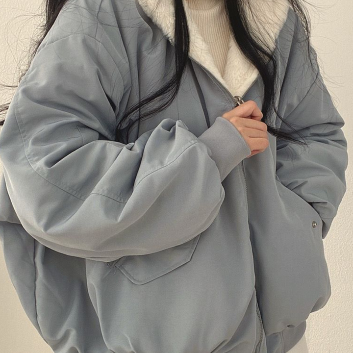 Damska Dwustronna Kurtka | Oversize Zimowa