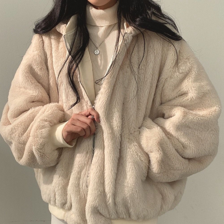 Damska Dwustronna Kurtka | Oversize Zimowa