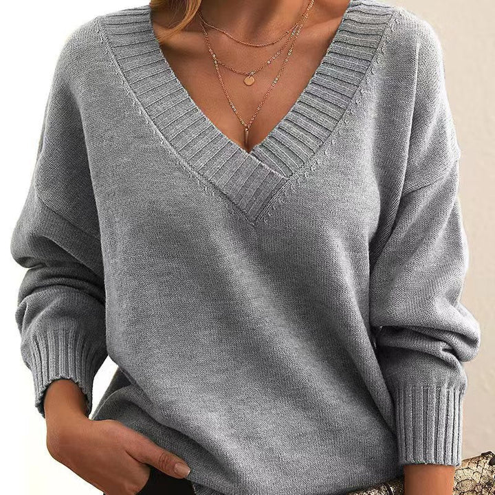Kobiety Sweter Z Dekoltem W Serek | Wygodny Krój