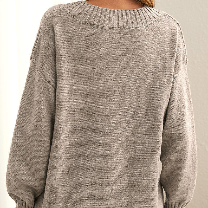 Kobiety Sweter Z Dekoltem W Serek | Wygodny Krój