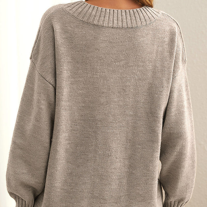Kobiety Sweter Z Dekoltem W Serek | Wygodny Krój